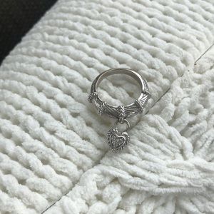 Judith Ripka Silver Heart Charm Ring